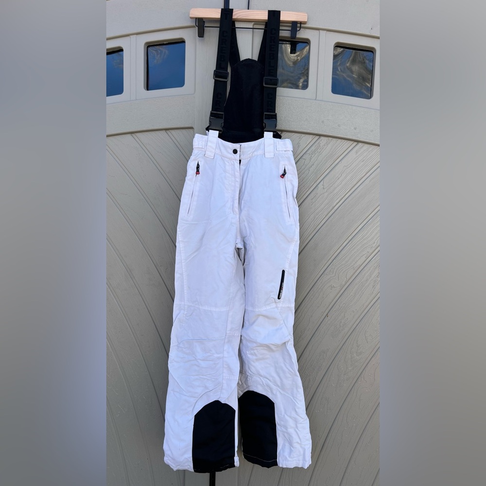Creblet Sport Switzerland White Ski Snow Bibs Size XS